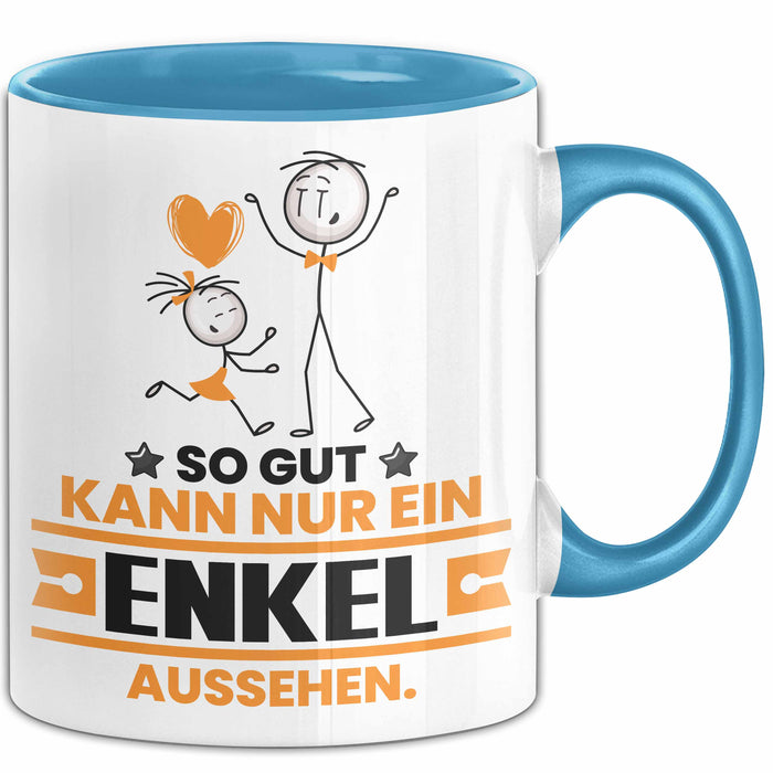 Enkel Geschenk Tasse So Gut Kann Nur Ein Enkel Aussehen Geschenkidee Kaffee-Becher Blau Trendation