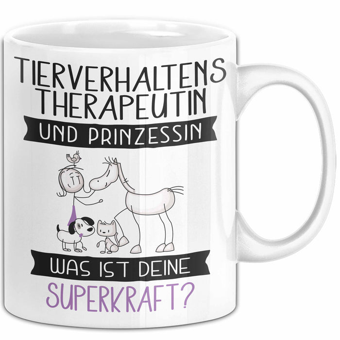 Tierverhaltenstherapeutin Und Prinzessin Tasse Geschenk Für Eine Tierverhaltenstherapeutin Geburtstag Was Ist Deine Superkraft Weiß Trendation