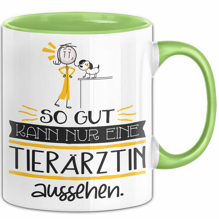 Tierärztin Geschenk Tasse So Gut Kann Nur Eine Tierärztin Aussehen Geschenkidee Geburtstag Weihnachten Lustig Grün Trendation
