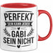 Gabi Tasse Geschenk Perfekt Sein Kann Jeder Geschenkidee Geburtstag Rot Trendation