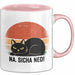 Katze Tasse Geschenk Na Sicha Ned Geschenkidee Katzenliebhaber Kaffee-Becher Rosa Trendation