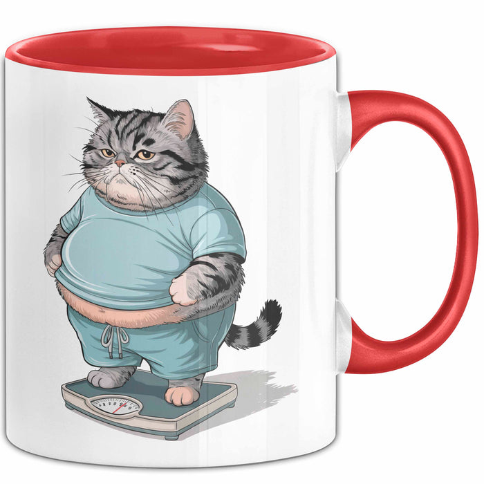 Katzen Tierliebhaber Tasse Geschenk Lustige Geschenkidee Spruch Rot Trendation
