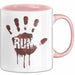 Horror Fan Tasse Run Geschenkidee für Gruselfilm Fans Rosa Trendation