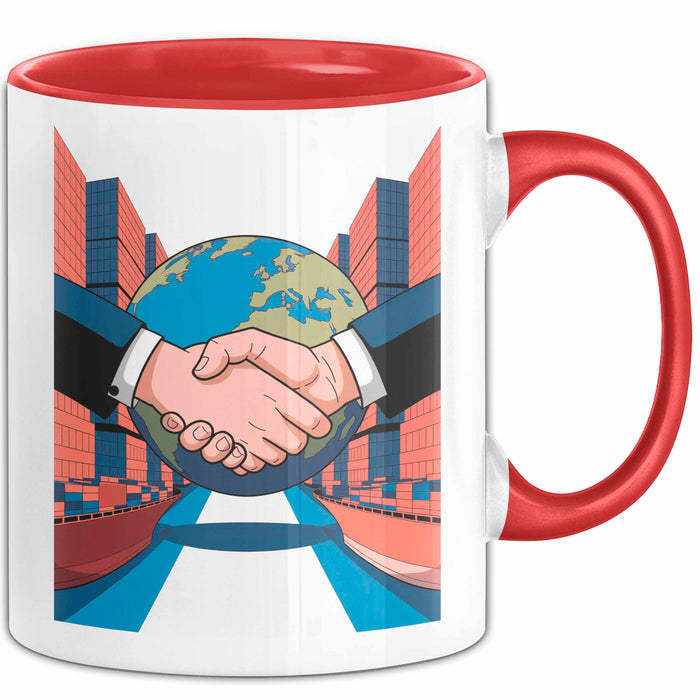 Import Export Händler Tasse Geschenk Lustige Geschenkidee Spruch Für Globale Händler Rot Trendation