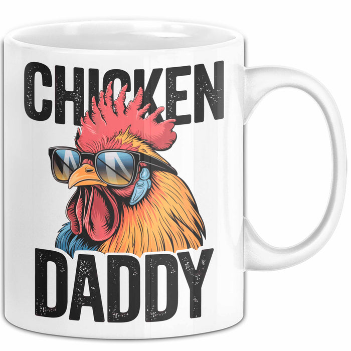 Huhn Tier Bauer Tasse Becher Geschenk Lustige Geschenkidee Spruch Hühnerpapa Weiß Trendation