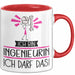 Geschenk für Ingenieurin Tasse Lustige Geschenkidee Geburtstag Ich Bin Ingenieurin Ich Darf Das Rot Trendation