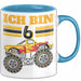 6. Geburtstag Geschenk Tasse Becher Jungs Trucks Geburtstagsgeschenk Ich Bin 6 Blau Trendation