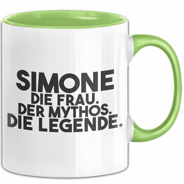 Simone Tasse Simone – Die Frau. Der Mythos. Die Legende. Geschenk Grün Trendation