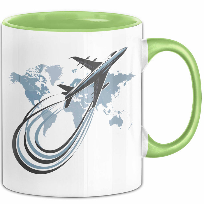 Pilot Tasse Geschenkidee Flugliebhaber Lustiger Spruch Geschenkidee Lustig Grün Trendation