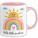 Baby Geburt Neue Eltern Tasse Geschenk Lustige Geschenkidee Spruch Hallo Kleiner Sonnenschein Rosa Trendation