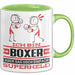 Boxer Geschenk Tasse Ich Bin Boxer Aber Sag Doch Einfach Superheld Lustige Geschenkdiee für Boxer Kaffee-Becher Grün Trendation