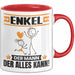Enkel Tasse Geschenk für Enkel Der Mann Der Alles Kann Geschenkidee zum Geburtstag Rot Trendation