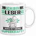 Leser Tasse Geschenk für Leser Geburtstag Lustiger Spruch Kaffee-Becher Was Ist Deine Superkraft Weiß Trendation