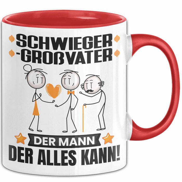 Schwiegergroßvater Tasse Geschenk für Schwiegergroßvater Der Mann Der Alles Kann Geschenkidee zum Geburtstag Rot Trendation