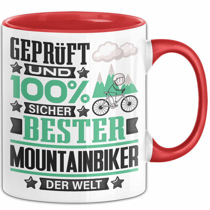 Mountainbiker Geschenk Lustiger Spruch für Mountainbiker Geschenkidee Bester Mountainbiker Der Welt Rot Trendation
