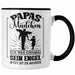 Weise Tasse Geschenk Spruch Papas Mädchen Ich War Einmal Sein Engel Jetzt Ist Er Meiner Geschenkidee Tochter Schwarz Trendation