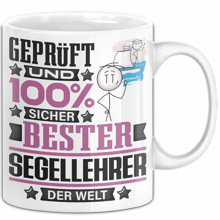 Segellehrer Geschenk Lustiger Spruch für Segellehrer Geschenkidee Bester Segellehrer Der Welt Weiß Trendation
