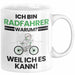 Radfahrer Geschenk Tasse Lustiger Spruch Ich Bin Radfahrer Warum Weil Ich Es Kann Geschenkidee Bester Radfahrer Geburtstag Kaffee-Becher Weiß Trendation
