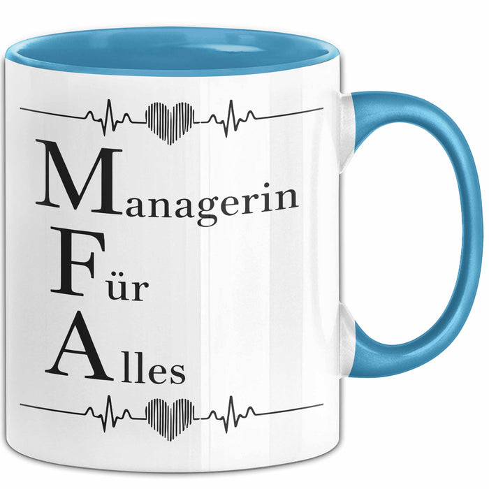 Medizinischer Assistent Arzt Tasse Geschenk Lustige Geschenkidee Spruch Managerin Für Alles Blau Trendation