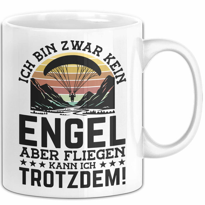 Fallschirmspringer Tasse Geschenk Ich Bin Zwar Kein Engel Aber Fliegen Kann Ich Trotzdem Geschenkidee Becher Weiß Trendation