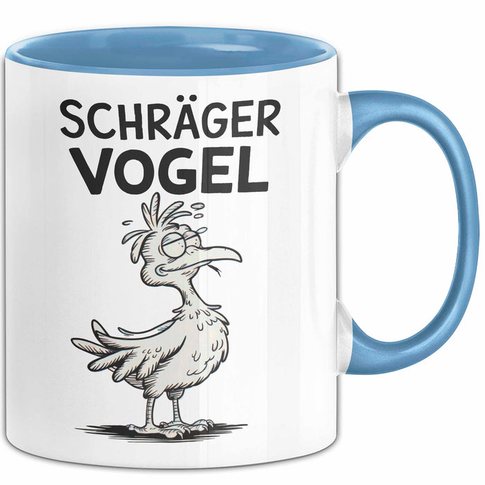 Sarkastischer Vogel Tasse Geschenk Lustige Geschenkidee Spruch Schräger Vogel Blau Trendation