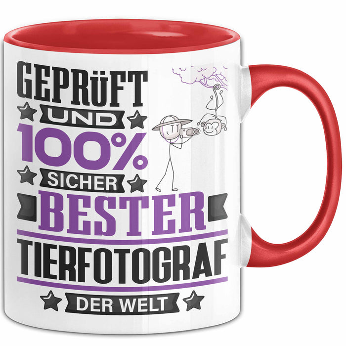 Tierfotograf Geschenk Lustiger Spruch für Tierfotograf Geschenkidee Bester Tierfotograf Der Welt Rot Trendation