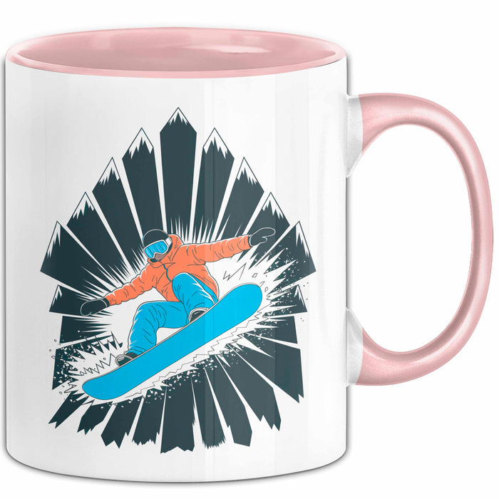 Snowboarder Tasse Geschenk Lustige Geschenkidee Spruch Für Berg Fahrer Rosa Trendation