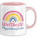Physiotherapeut Physiotherapie Tasse Geschenk Lustige Geschenkidee Spruch Weltbeste Physiotherapeutin Rosa Trendation