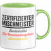 Alkoholliebhaber Tasse Geschenk Lustige Geschenkidee Spruch Zertifizierter Mischenmeister Grün Trendation