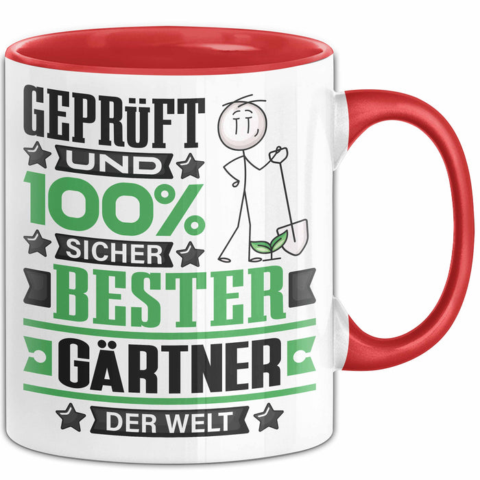 Gärtner Geschenk Lustiger Spruch für Gärtner Geschenkidee Bester Gärtner Der Welt Rot Trendation