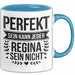 Regina Tasse Geschenk Perfekt Sein Kann Jeder Geschenkidee Geburtstag Blau Trendation