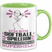 Softballspielerin Geschenk Tasse Ich Bin Softballspielerin Aber Sag Doch Einfach Superheld Lustige Geschenkdiee für Softballspielerin Kaffee-Becher Grün Trendation
