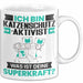 Katzenschutzaktivist Tasse Geschenk für Katzenschutzaktivist Geburtstag Lustiger Spruch Kaffee-Becher Was Ist Deine Superkraft Weiß Trendation
