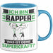 Rapper Tasse Geschenk für Rapper Geburtstag Lustiger Spruch Kaffee-Becher Was Ist Deine Superkraft Blau Trendation