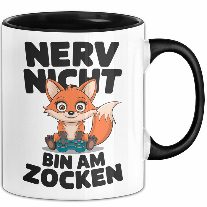 Fuchs Tierliebhaber Tasse Geschenk Lustige Geschenkidee Spruch Nerv Nicht Bin Am Zocken Trendation
