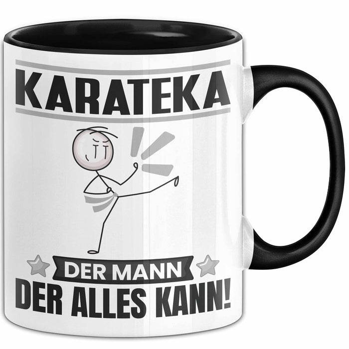Karateka Tasse Geschenk für Karateka Der Mann Der Alles Kann Geschenkidee zum Geburtstag Schwarz Trendation