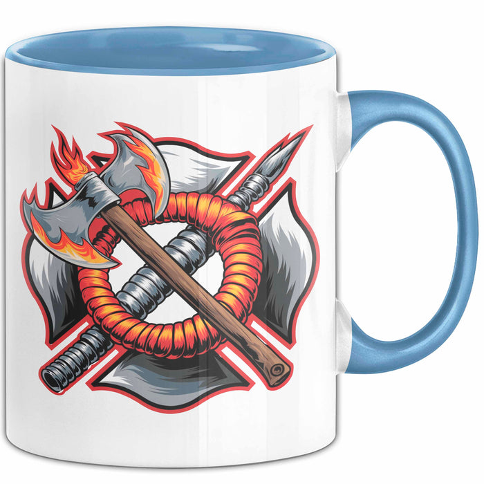 Feuerwehrmann Tasse Geschenkidee Held der Feuerwehr Geschenkidee Lustig Blau Trendation