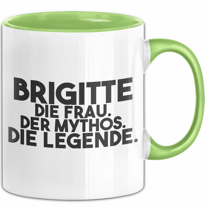 Brigitte Tasse Brigitte – Die Frau. Der Mythos. Die Legende. Geschenk Grün Trendation