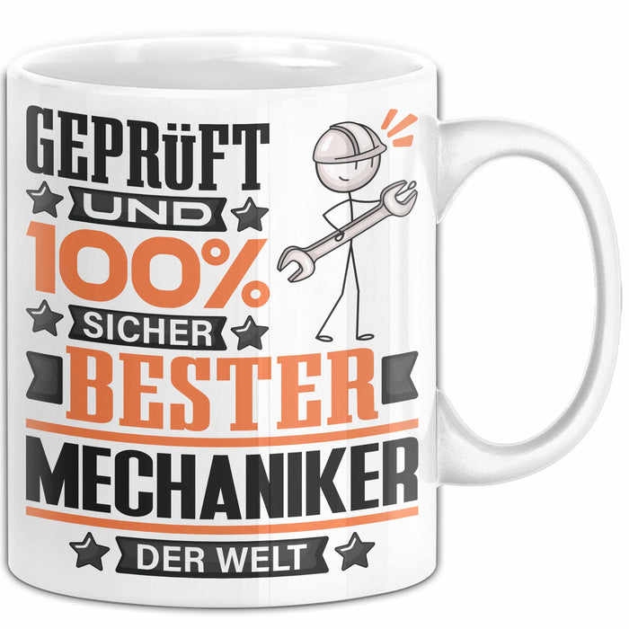 Mechaniker Geschenk Lustiger Spruch für Mechaniker Geschenkidee Bester Mechaniker Der Welt Weiß Trendation
