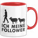 Schaf Tier Bauer Tasse Becher Geschenk Lustige Geschenkidee Spruch Ich Meine Follower Rot Trendation