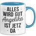 Angelika Tasse Geschenk Alles Ist Gut Angelika Ist Jetz Da Geschenkidee Becher mit Name Blau Trendation