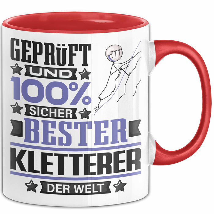 Kletterer Geschenk Lustiger Spruch für Kletterer Geschenkidee Bester Kletterer Der Welt Rot Trendation
