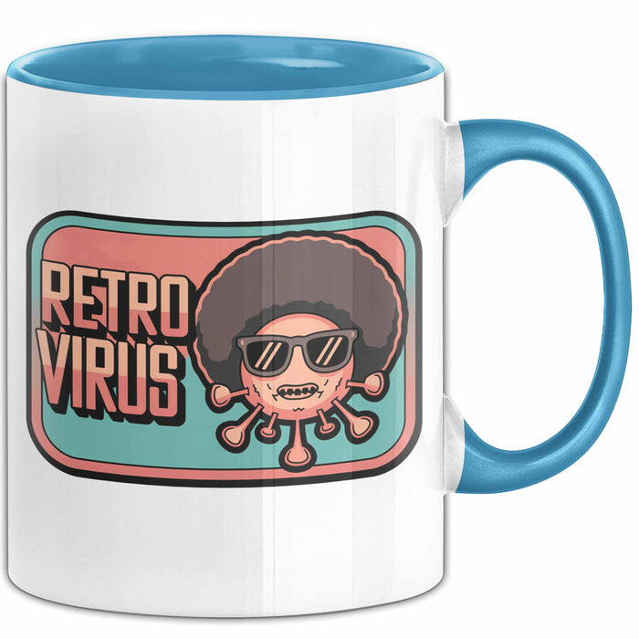 Computerprogrammierer Softwareingenieur Tasse Geschenk Lustige Geschenkidee Spruch Retro Virus Blau Trendation
