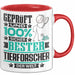 Tierforscher Geschenk Lustiger Spruch für Tierforscher Geschenkidee Bester Tierforscher Der Welt Rot Trendation