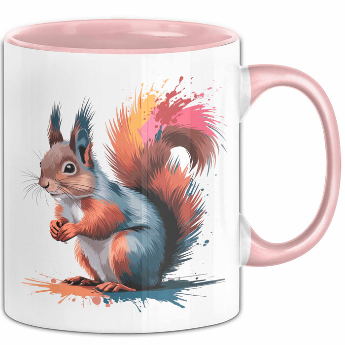 Eichhörnchen Tierliebhaber Tasse Geschenk Lustige Geschenkidee Spruch Rosa Trendation