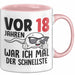 18. Geburtstag Tasse Geschenk Jungs Vor 8 Jahren War Ich Mal Der Schnellste Rosa Trendation