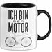 Radfahrer Fahrrad Tasse Geschenk Lustige Geschenkidee Spruch Ich Bin der Motor Schwarz Trendation