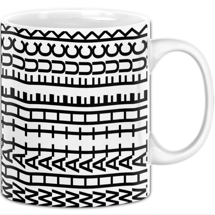 What The F*** Tasse Lustiges Geschenk Allover-Print Quer Lesen Trendation