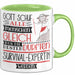 Survival-Expertin Geschenk Becher Tasse Gott Schuf Alle Menschen Gleich Nur Die Besten Durfeten Survival-Expertin Werden Geschenkidee Lustig Grün Trendation