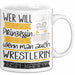 Wrestlerin Tasse Geschenk Spruch Wer Will Schon Prinzessin Sein Wenn Man Auch Wrestlerin Sein Kann Weiß Trendation